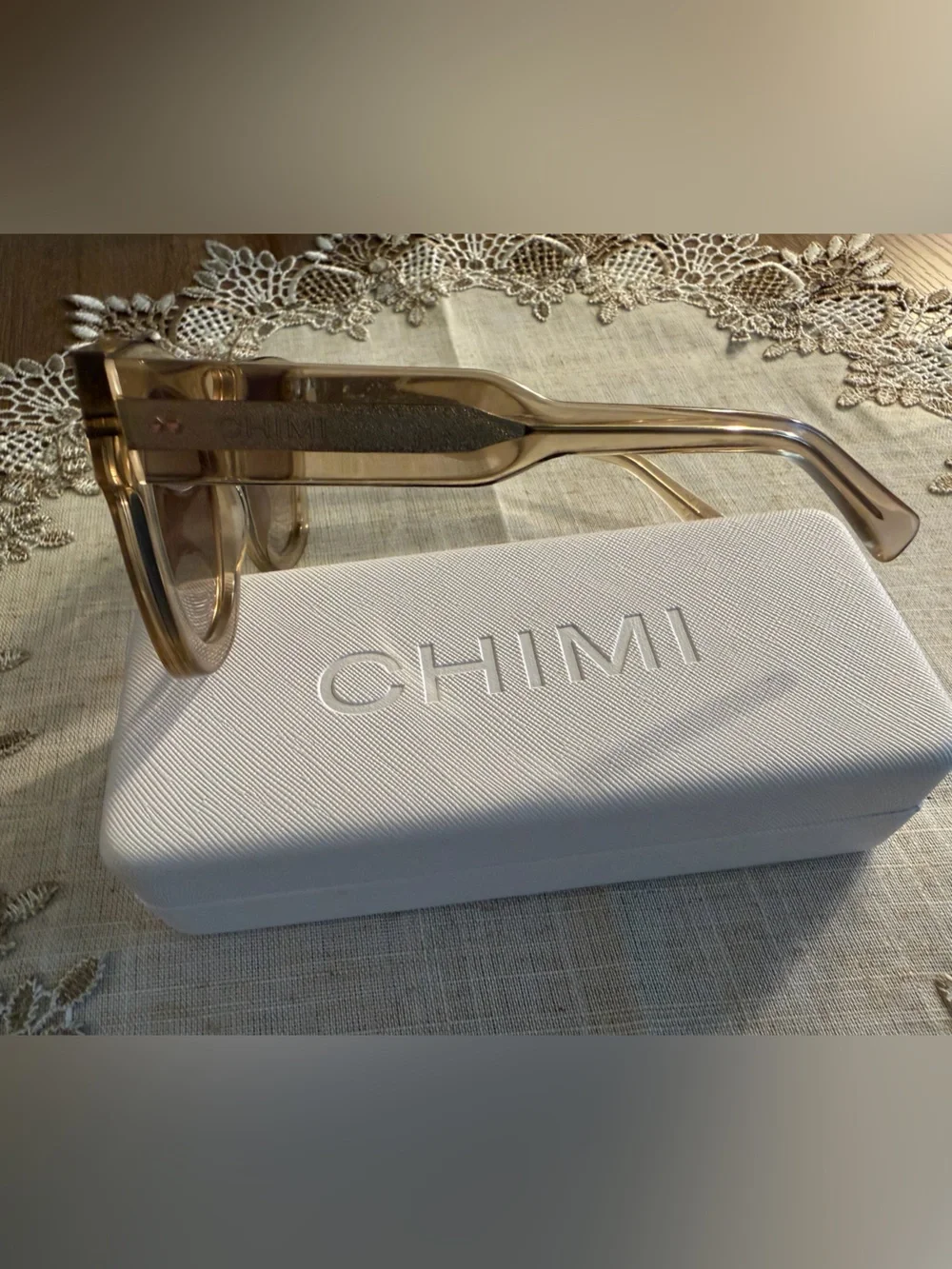 CHIMI Oversized Ecru Sunglasses Gradient Brown Lenses 08 Core NWOT Stockholm